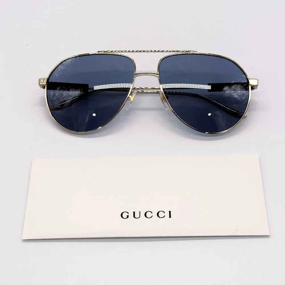 NEW GUCCI GG1311S 003 UNISEX METAL AVIATOR SUNGLASSES